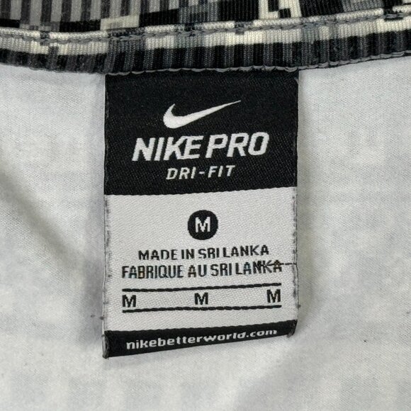 Nike Pro HyperWarm Fleece Womens M Gray Aztec Geometric Dri-Fit 1/4 Zip Running - Picture 4 of 14